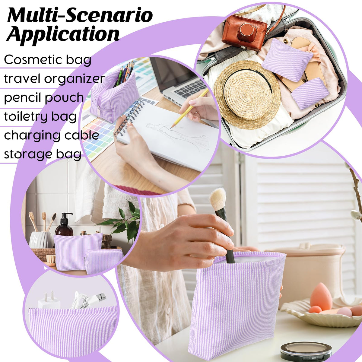 Huhumy makeup bags in a stylish setting