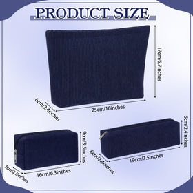 Huhumy medium makeup bag 6.3 x 2.8 x 3.5 inches dark blue