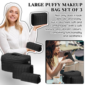 Huhumy puffer makeup organiser in checkered design