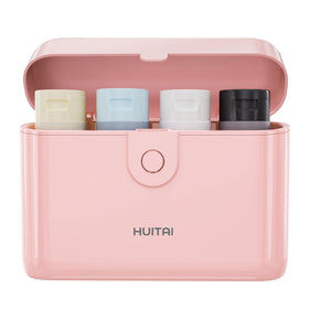 HUITAI Travel Bottles set in pink case with four 2oz bottles