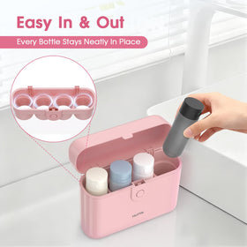 HUITAI Travel Bottles set packed in luggage for travel