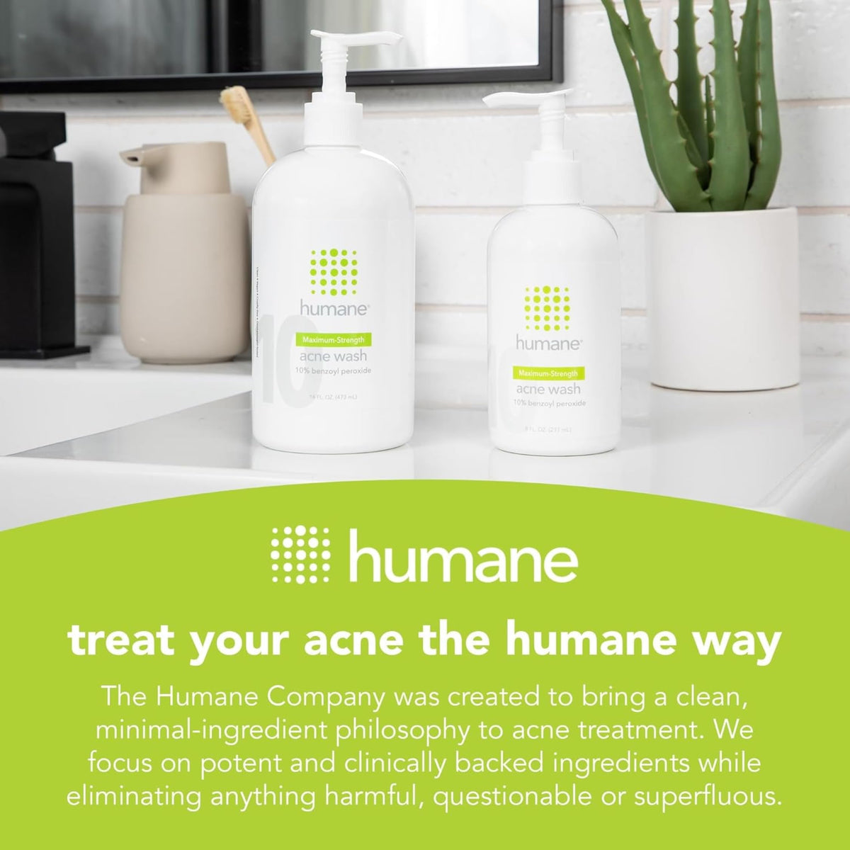 humane Acne Body Wash cap open