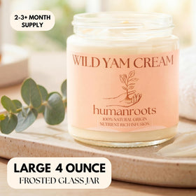 humanroots Wild Yam Cream 4 oz jar side view