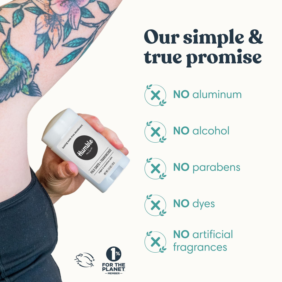 HUMBLE Aluminum-Free Deodorant Palo Santo & Frankincense texture close-up
