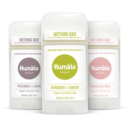 HUMBLE SIMPLE AND TRUE. Aluminum-Free Deodorant 3 Pack front view