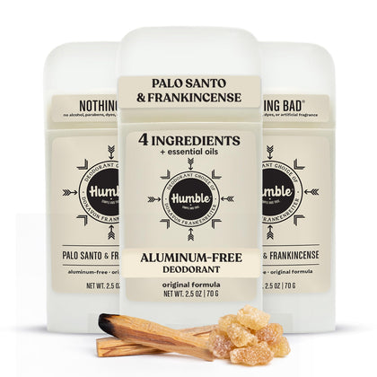 HUMBLE SIMPLE AND TRUE. Aluminum-Free Deodorant 3-Pack front view