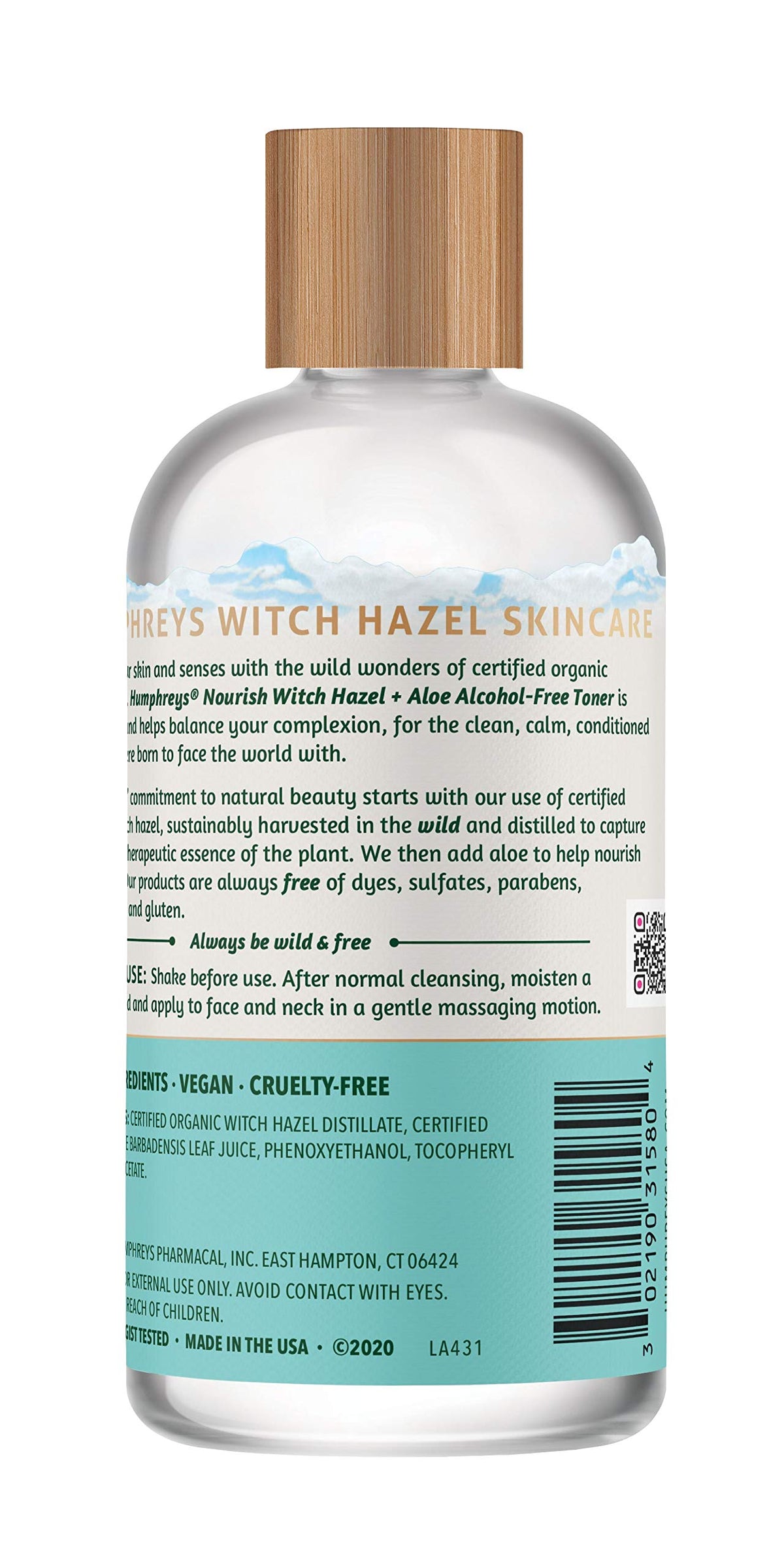 Humphreys Witch Hazel Nourishing Toner 8 Fl Oz back view