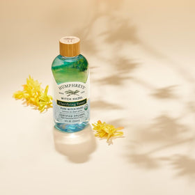 Humphreys Witch Hazel Toner on bathroom counter