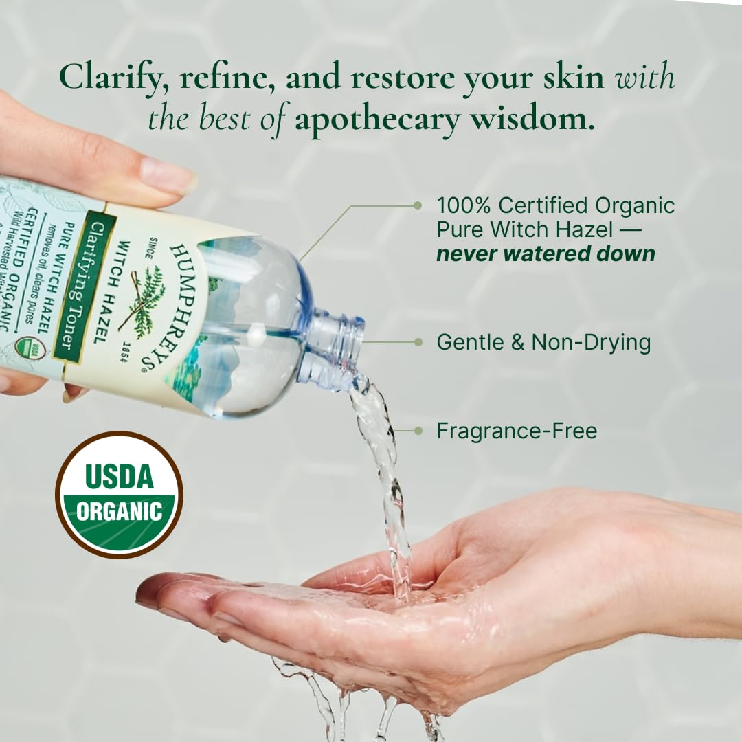 Humphreys Witch Hazel Toner with cotton pad