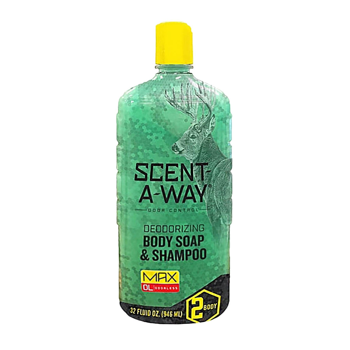 Hunters Specialties Scent-A-Way MAX Liquid Soap 32oz green bottle front view