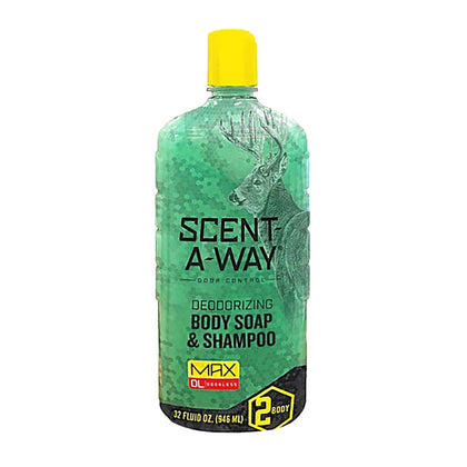 Hunters Specialties Scent-A-Way MAX Liquid Soap 32oz green bottle front view