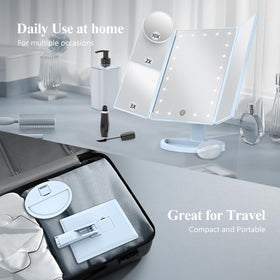 HUONUL Trifold Makeup Mirror compact design folded