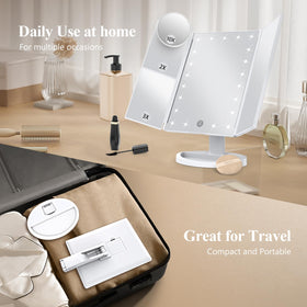HUONUL Trifold Makeup Mirror in a well-lit room
