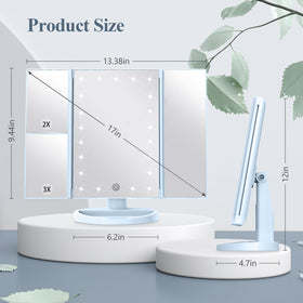 HUONUL Trifold Makeup Mirror showing clear reflection