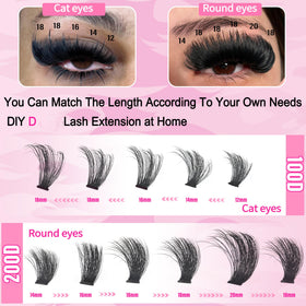 Hushlibaby Lash Clusters 12mm length close-up