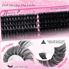 Hushlibaby Lash Clusters 22mm length close-up