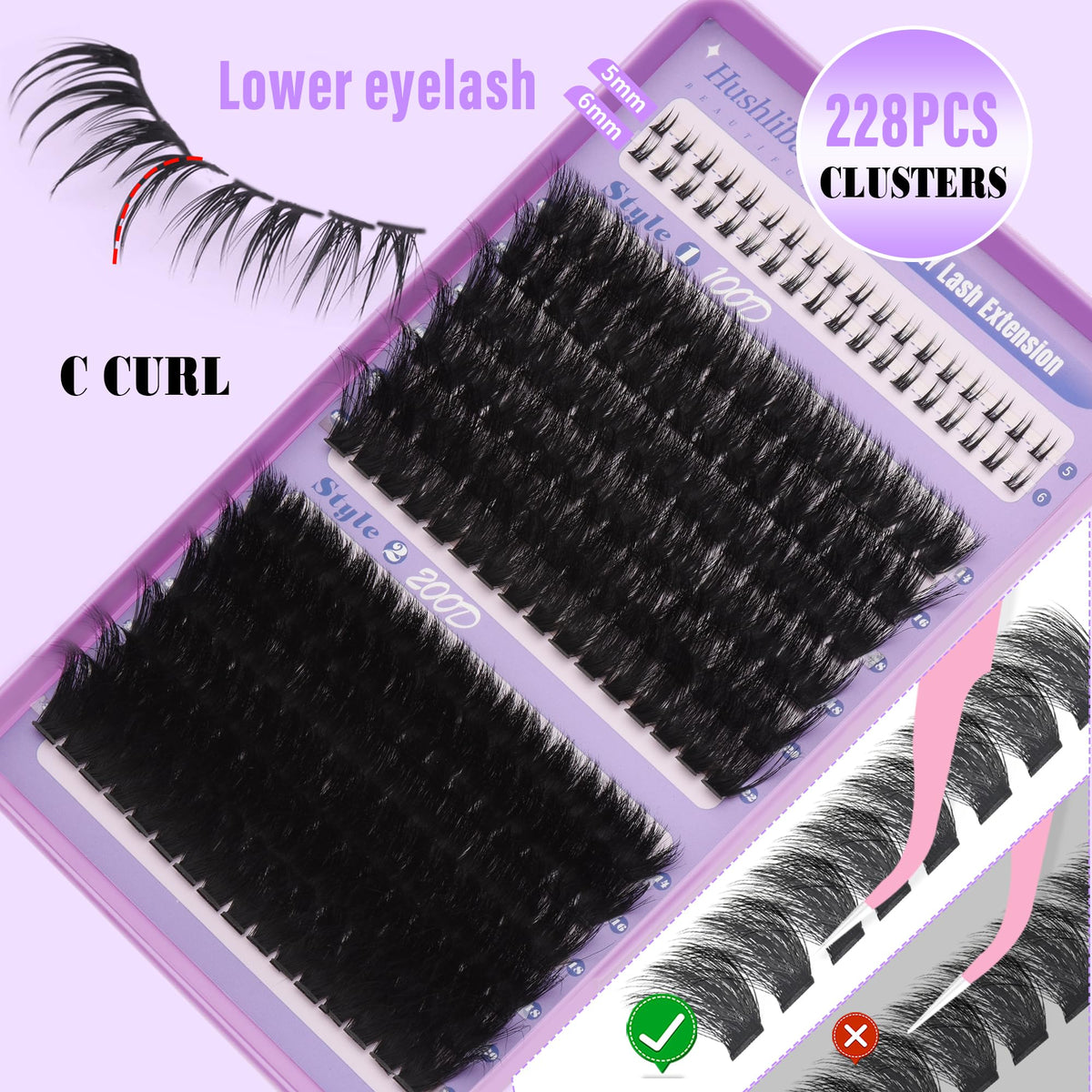 Hushlibaby Lash Clusters application guide for beginners