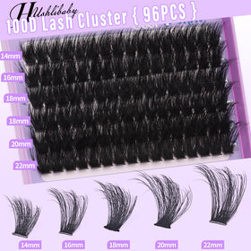 Hushlibaby Lash Clusters with practice tweezers included in the kit