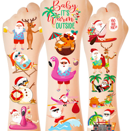 Huskein Summer Christmas Temporary Tattoos 150 PCS front view