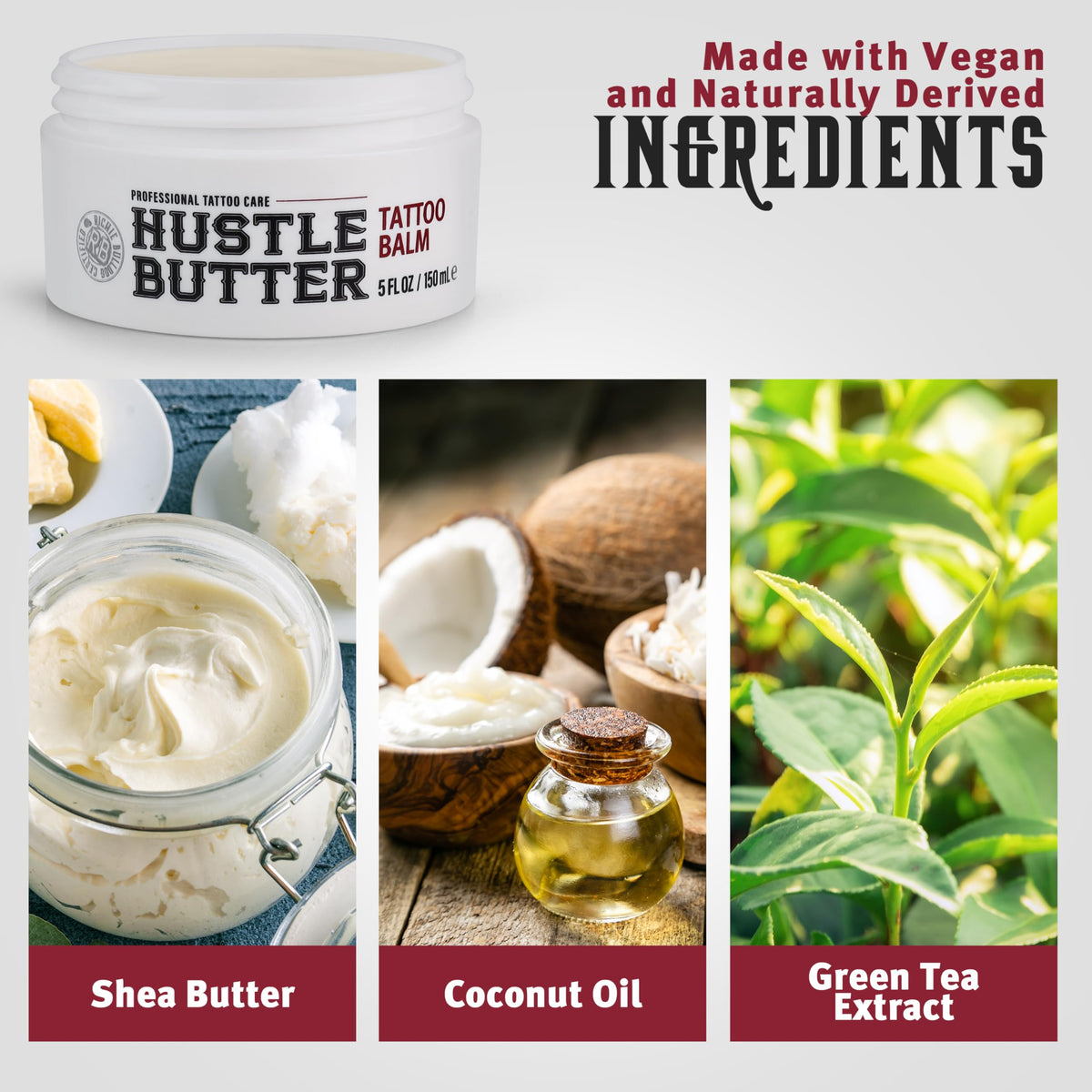 Hustle Butter Deluxe Tattoo Balm application on skin