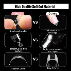 HWHUNO nail tips displayed on a nail art setup