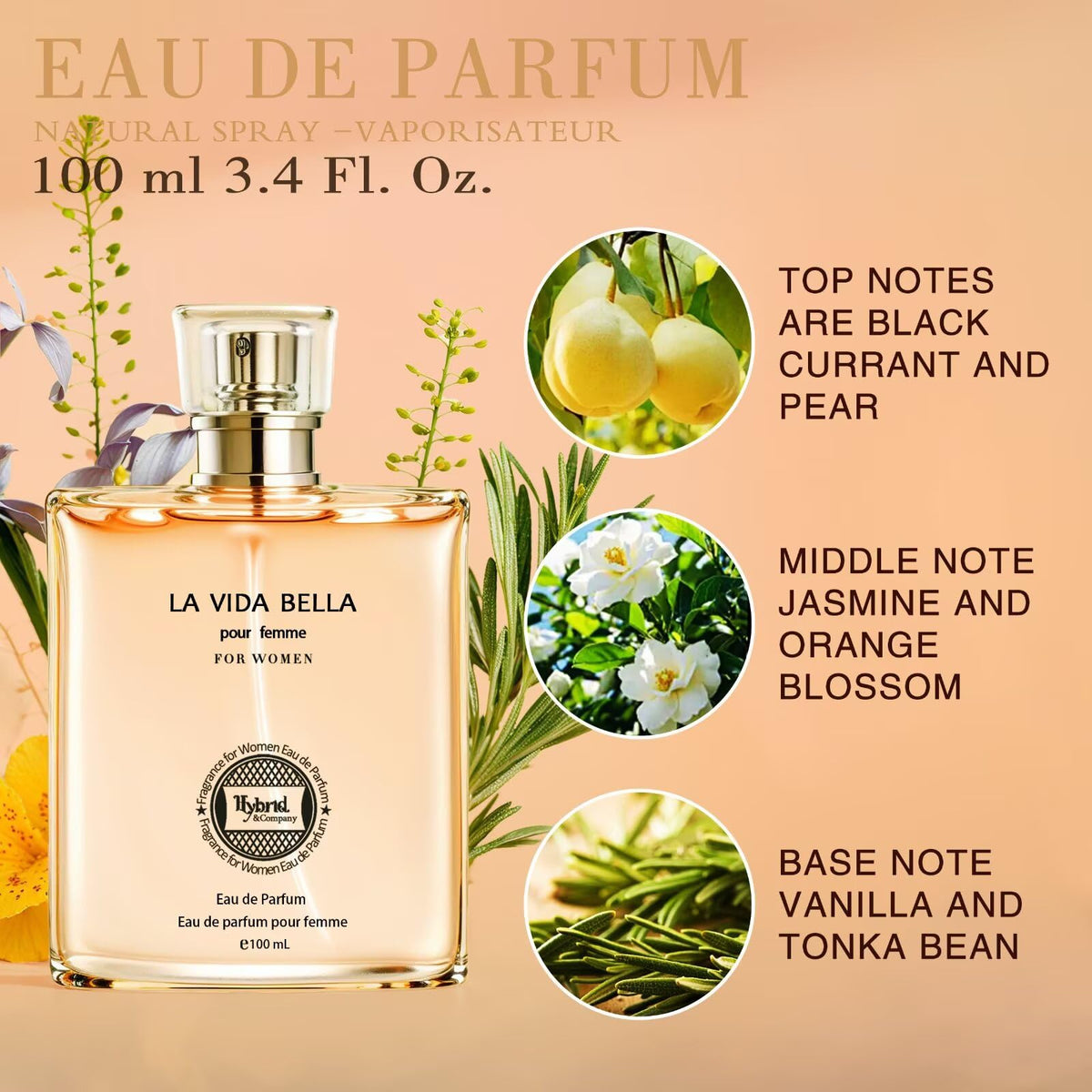 Hybrid & Company La Vida Bella Eau de Parfum bottle side view