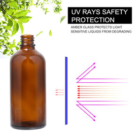 Hydior Amber Glass Spray Bottles pack with labels