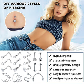 Hygienic cleaning pads included in TKKUY Piercing Kit