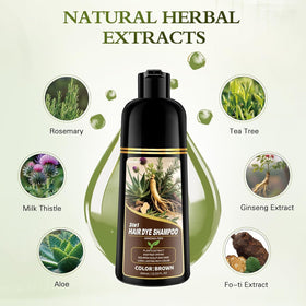 Hynqor Brown Hair Dye Shampoo application process