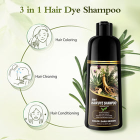 Hynqor Dark Brown Hair Dye Shampoo packaging details