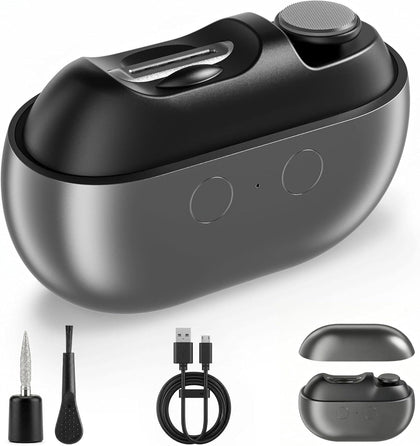 Hypoet Electric Nail Clippers front view with dust collector