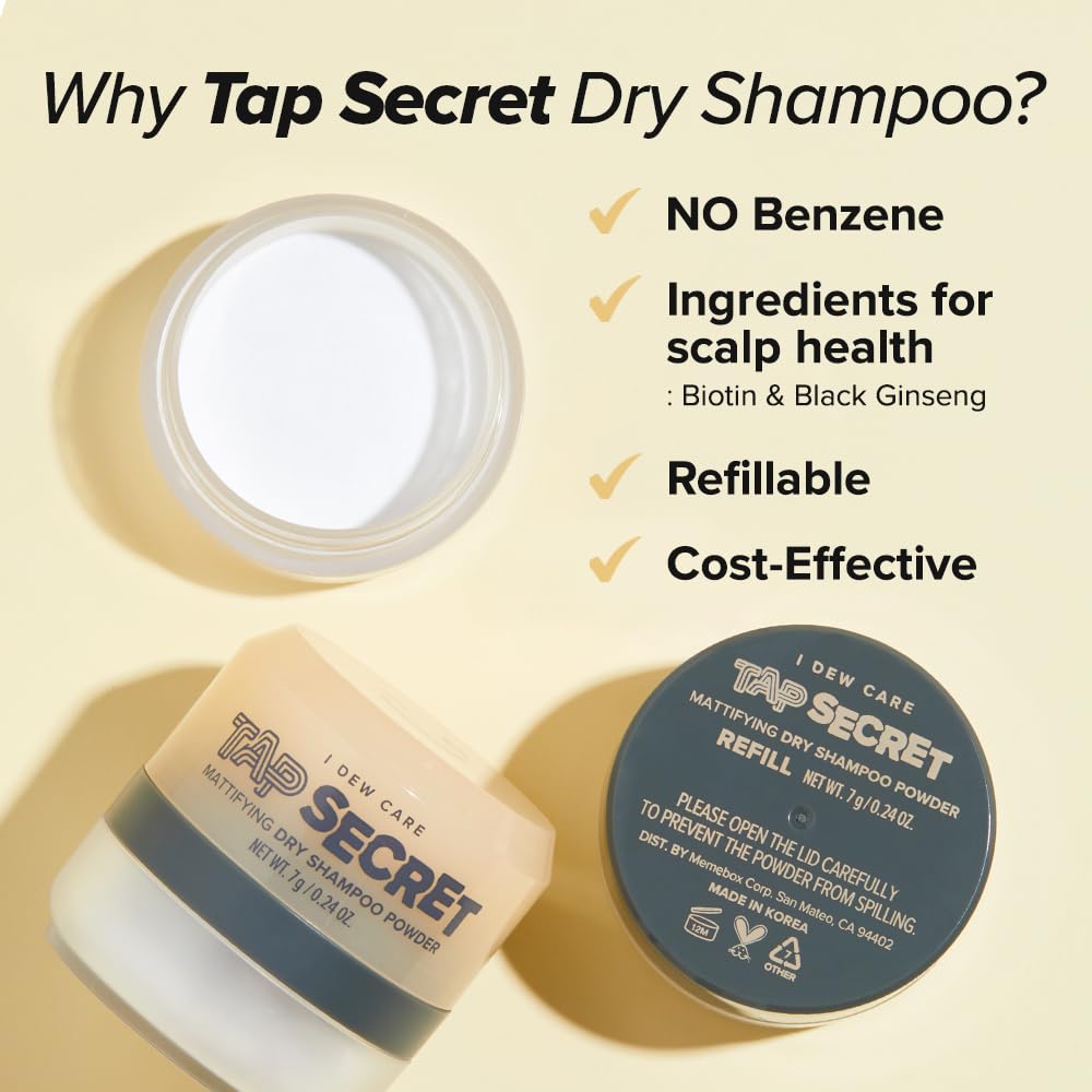 I DEW CARE Tap Secret Dry Shampoo Duo in use
