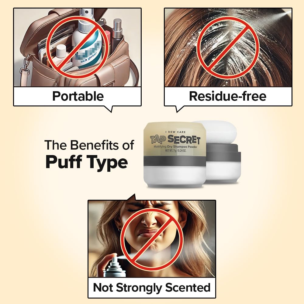 I DEW CARE Tap Secret Dry Shampoo Trio Set close-up of powders