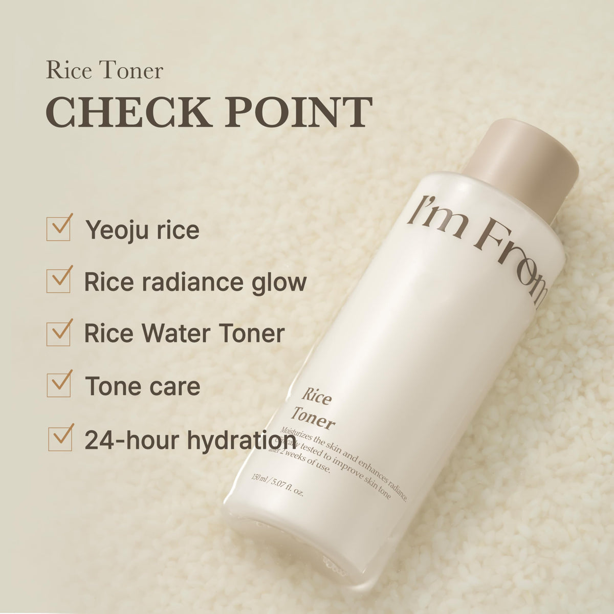 I'm From Rice Toner close-up of bottle