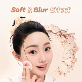I'M MEME Compact Skin Fit Tone Up Pact lifestyle scene on makeup table