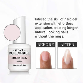 IBD Building Gel Sheer Pink application on nails