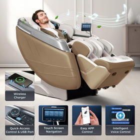 iBooMas P03 4D Massage Chair showing AI Body Scan feature