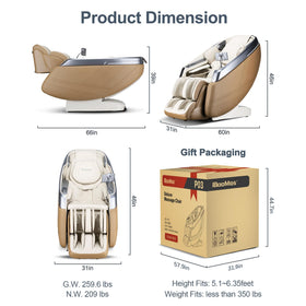 iBooMas P03 4D Massage Chair side view with adjustable footrest