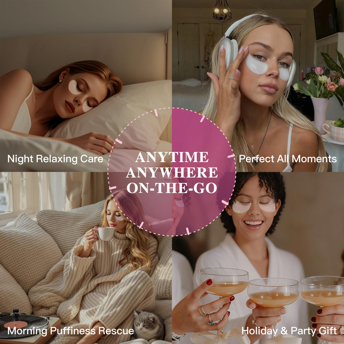 ICIKOL Under Eye Patches alongside skincare products