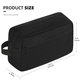Icramsy Travel Toiletry Bag black interior showing waterproof lining