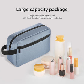Icramsy Travel Toiletry Bag Blue with handle