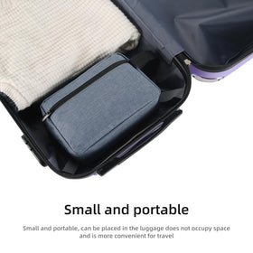 Icramsy Travel Toiletry Bag Blue with zipper detail