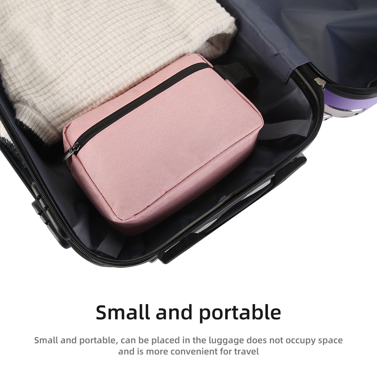 Icramsy Travel Toiletry Bag close-up of the carrying handle