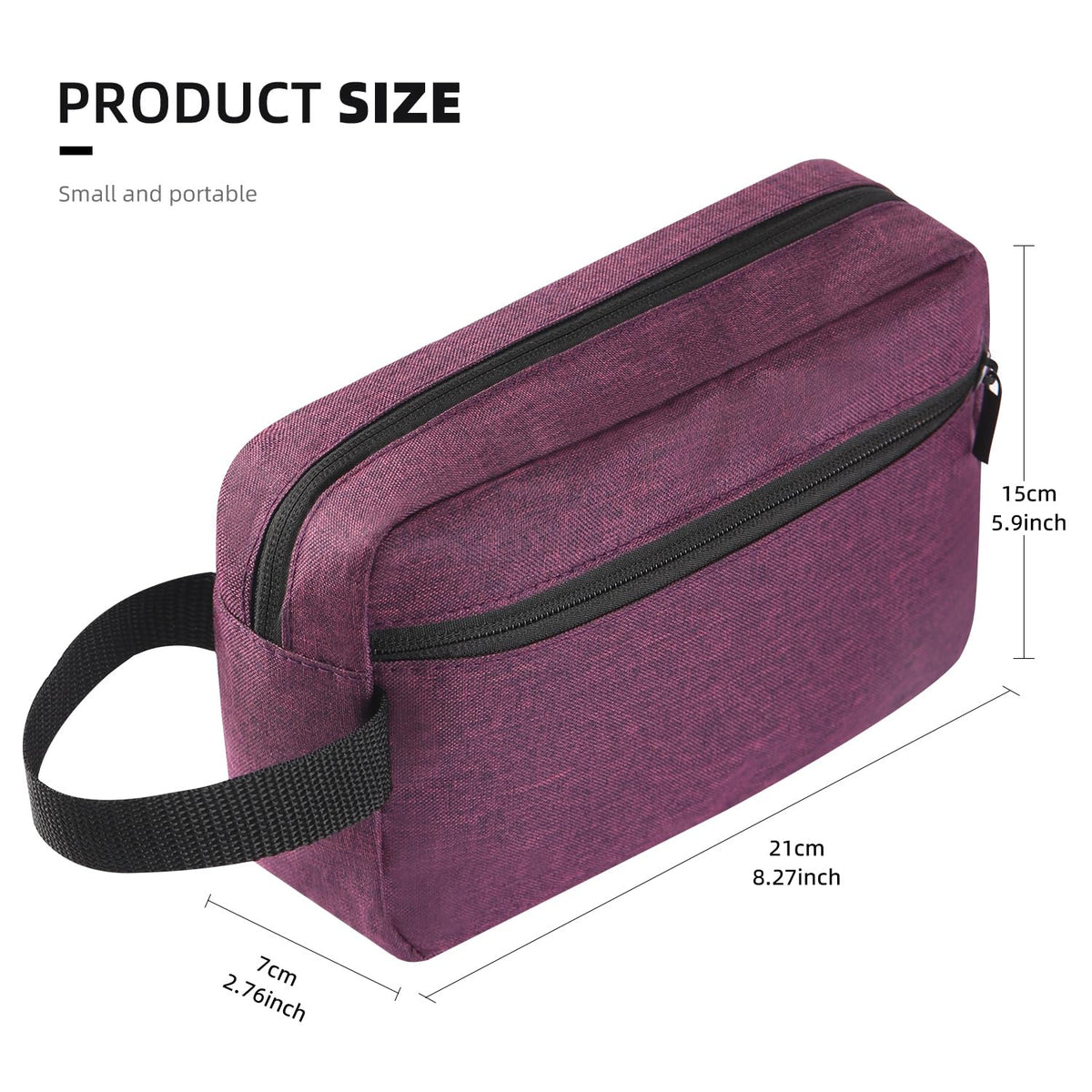 Icramsy Travel Toiletry Bag deep purple side view