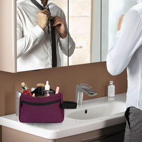 Icramsy Travel Toiletry Bag deep purple with zipper detail