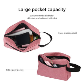 Icramsy Travel Toiletry Bag hanging on a hook