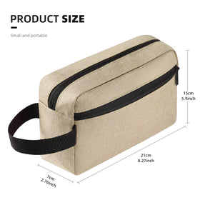 Icramsy Travel Toiletry Bag Khaki side view