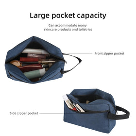 Icramsy Travel Toiletry Bag Navy Blue interior compartments