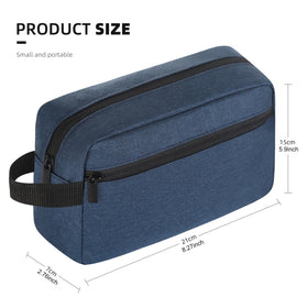 Icramsy Travel Toiletry Bag Navy Blue side view