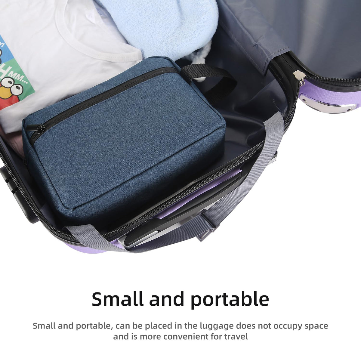 Icramsy Travel Toiletry Bag Navy Blue with accessories